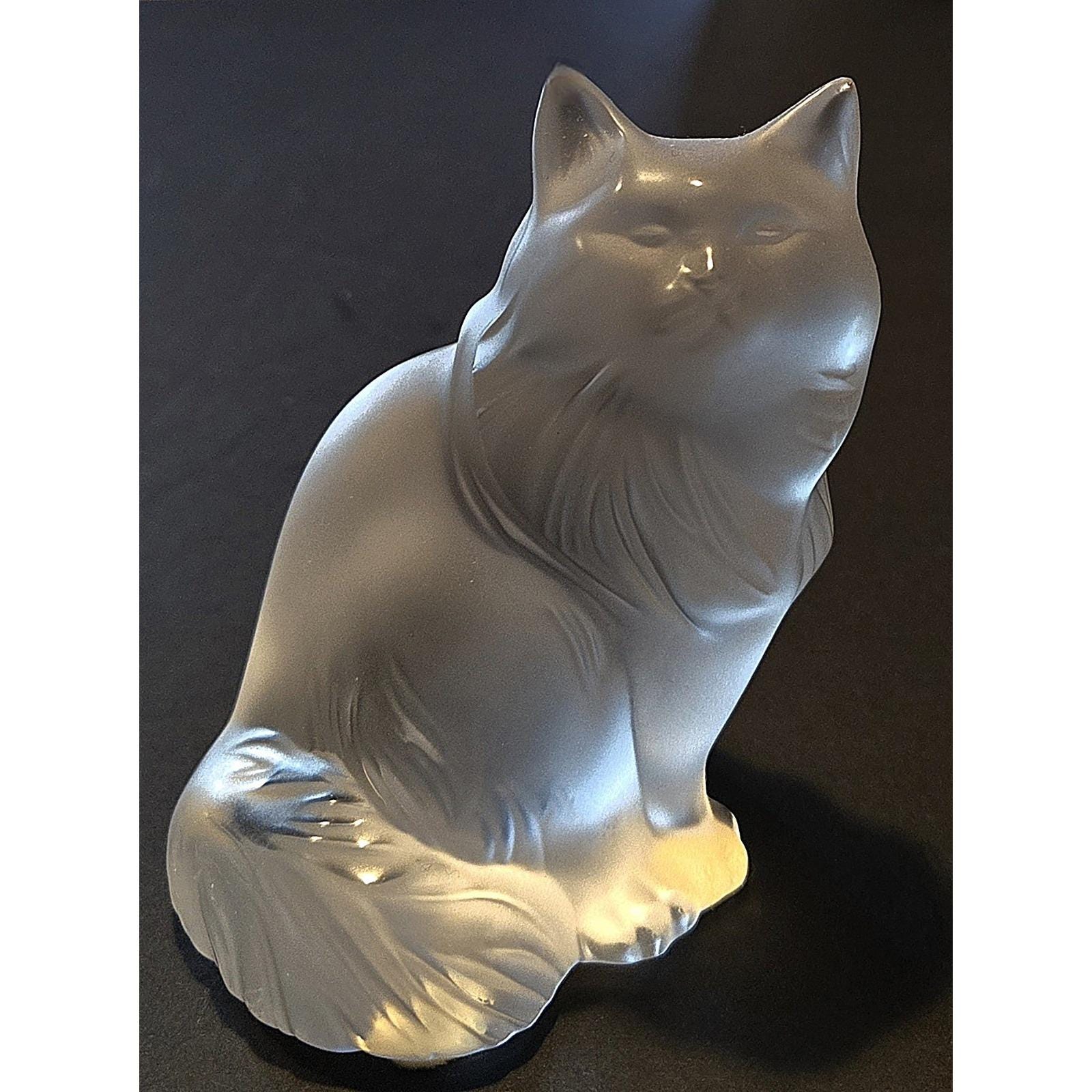 LALIQUE 猫のクリスタル彫刻 LALIQUE 猫のクリスタル彫刻 LALIQUE 猫の