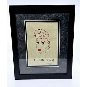 I Love Lucy Sketch by local Artist framed, matted