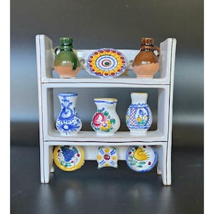 Czech Pottery Miniatures Wall Decor Made In Czechoslovakia, Bohemian Folk Art