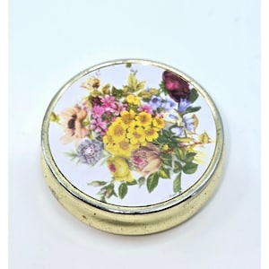 Vintage floral Pill box with divided tray