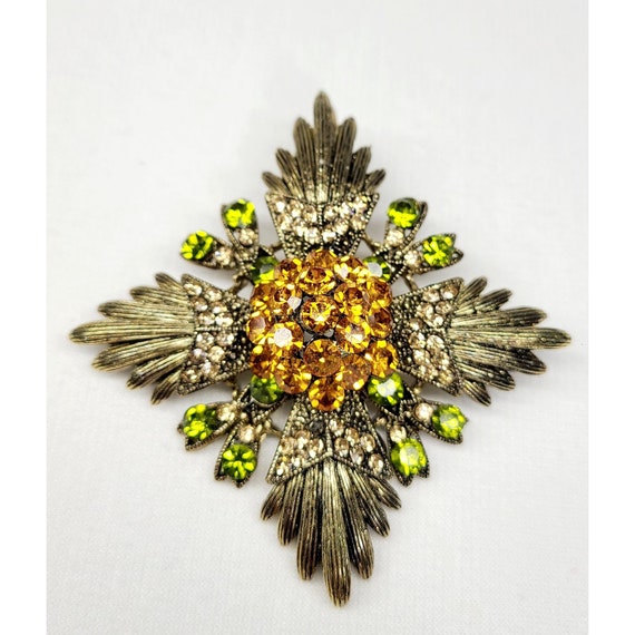 Vintage ROM Rhinestone Brooch or pendant Royal On… - image 1