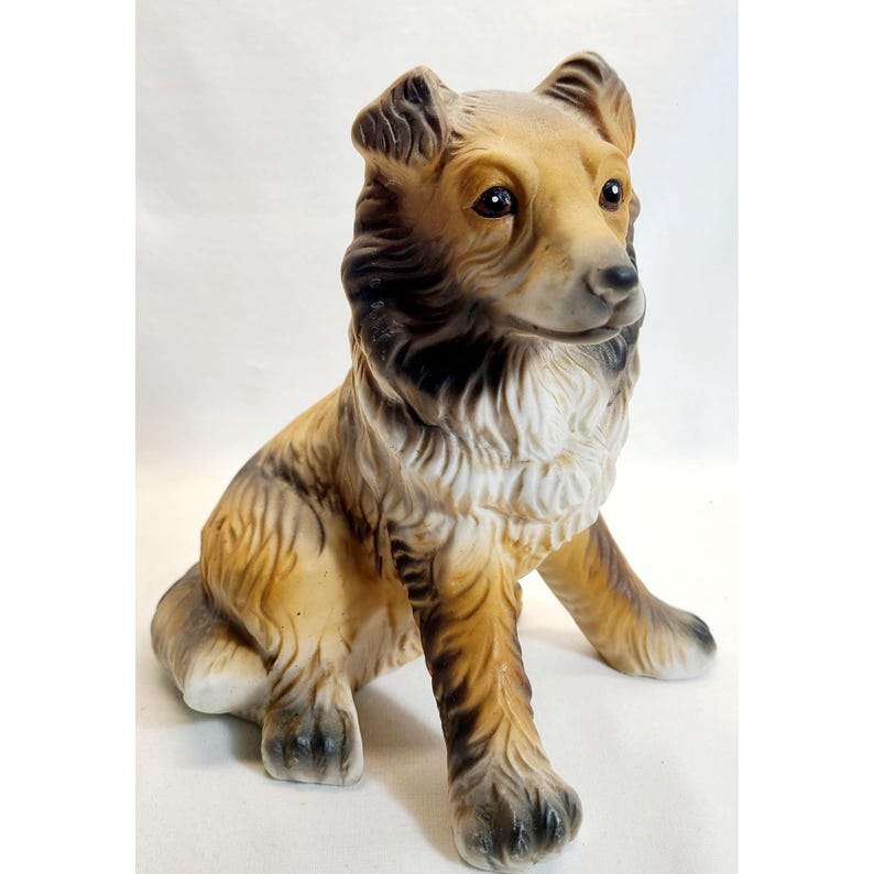 Porcelain Vintage Collie Figurine, Generous Size Etsy