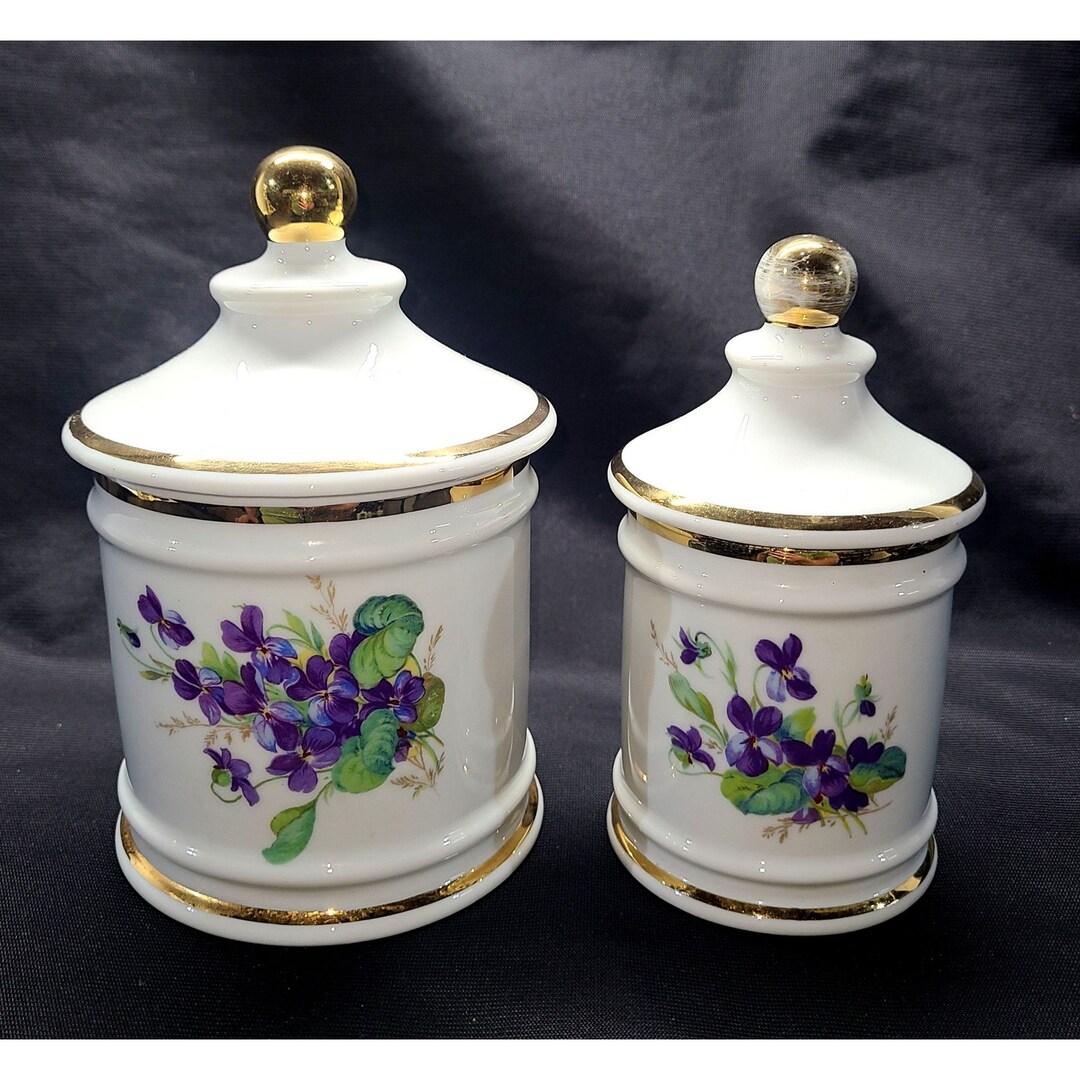 Limoges Porcelain Violets Canister Set Etsy
