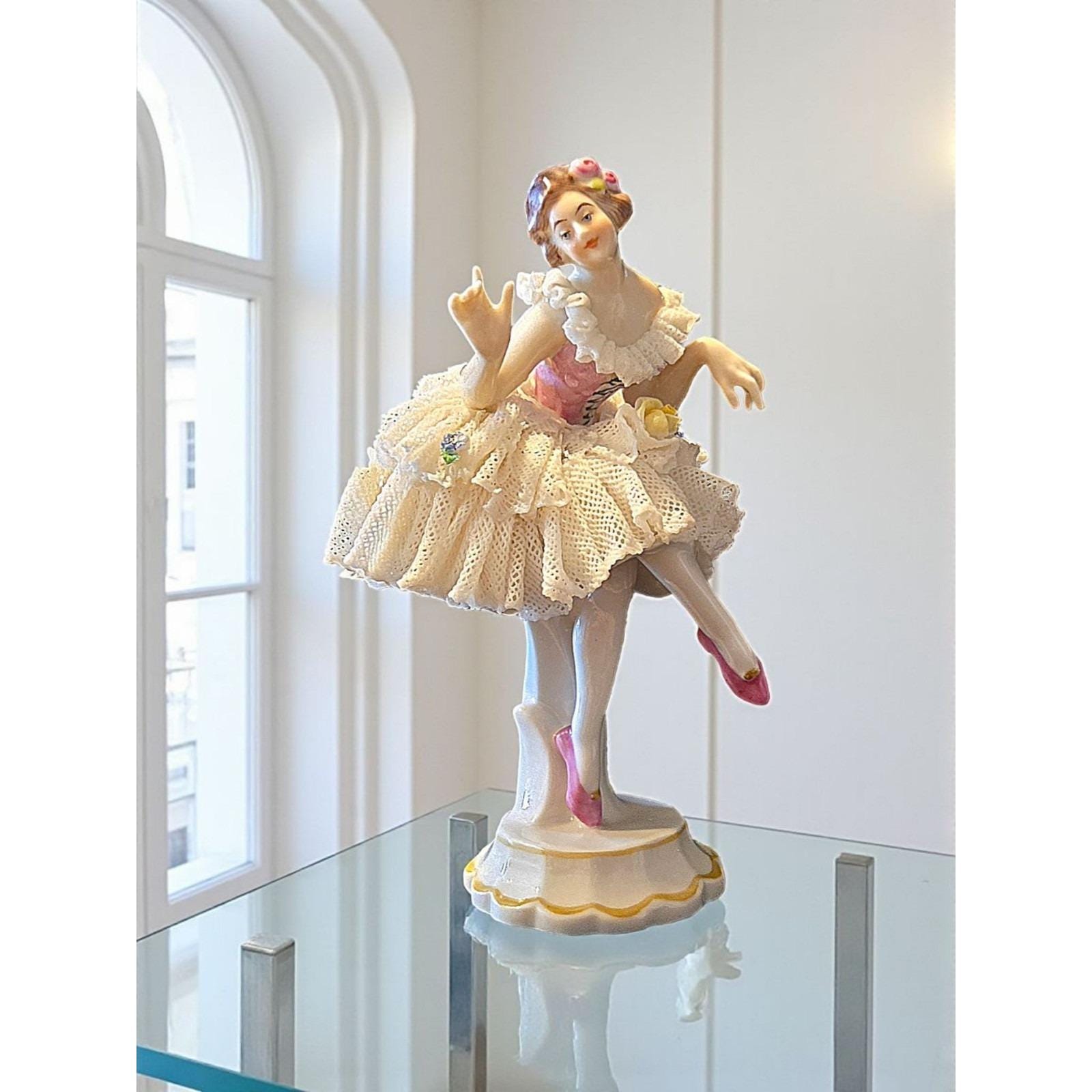 アンティーク ドイツ磁器 ドレスデン レース フォルクステット