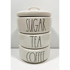 Rae Dunn Stacking Canister Container Set Coffee, Tea, Sugar NWT - Etsy