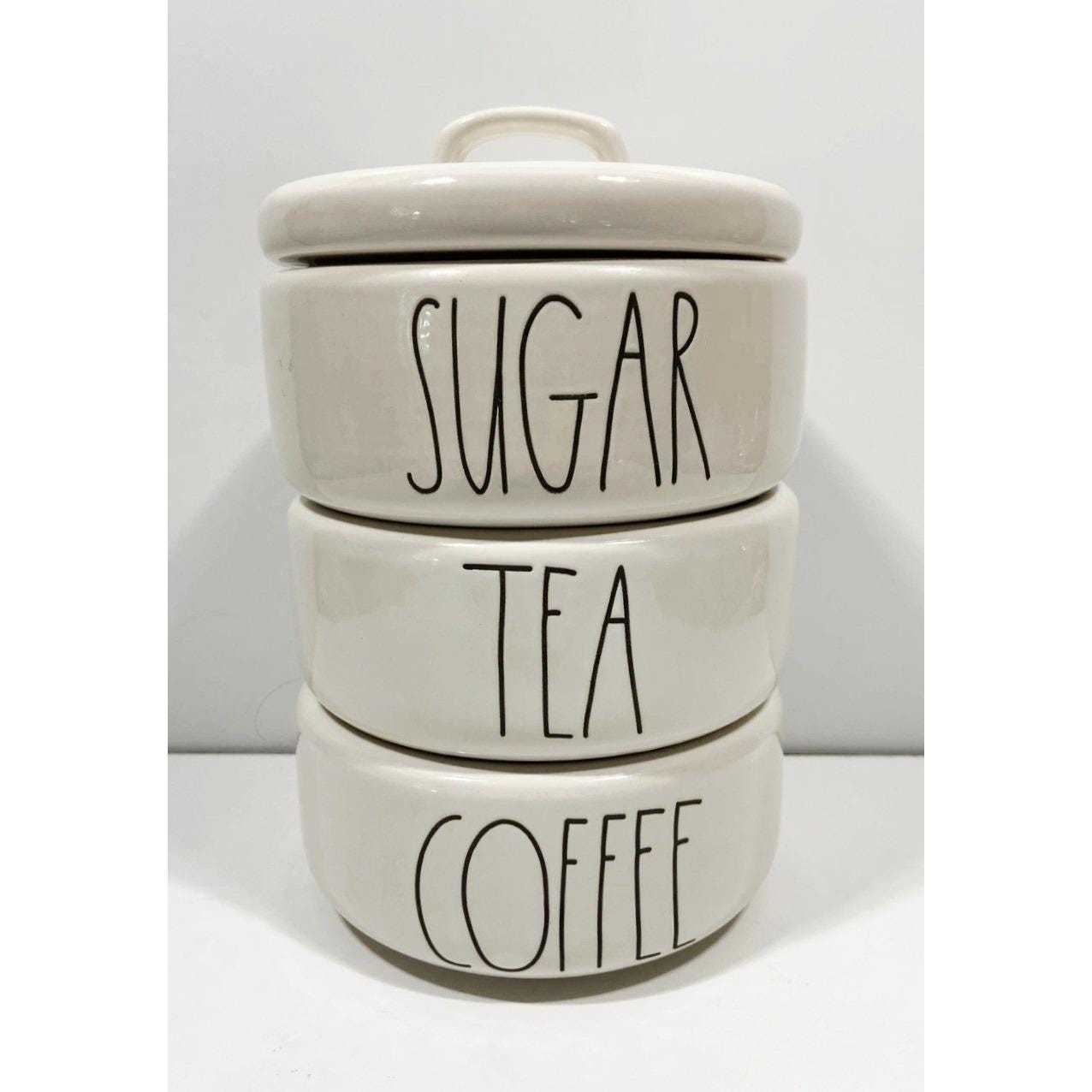 Rae Dunn Stacking Canister Container Set Coffee, Tea, Sugar NWT - Etsy
