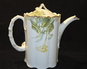 1890s Rosenthal Monbijou Porcelain Coffee/chocolate Pot Calla