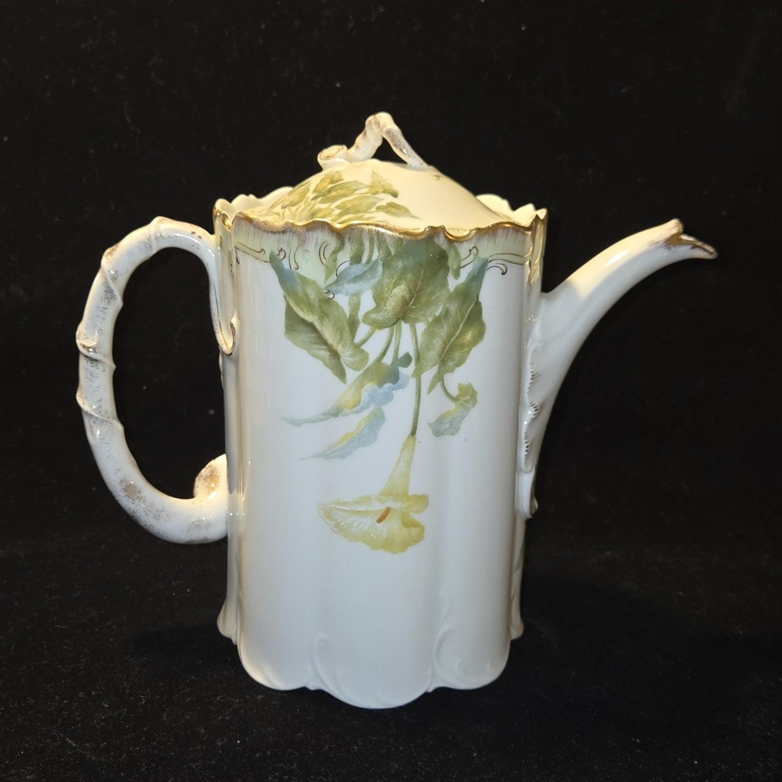 1890s Rosenthal Monbijou Porcelain Coffee/chocolate Pot Calla