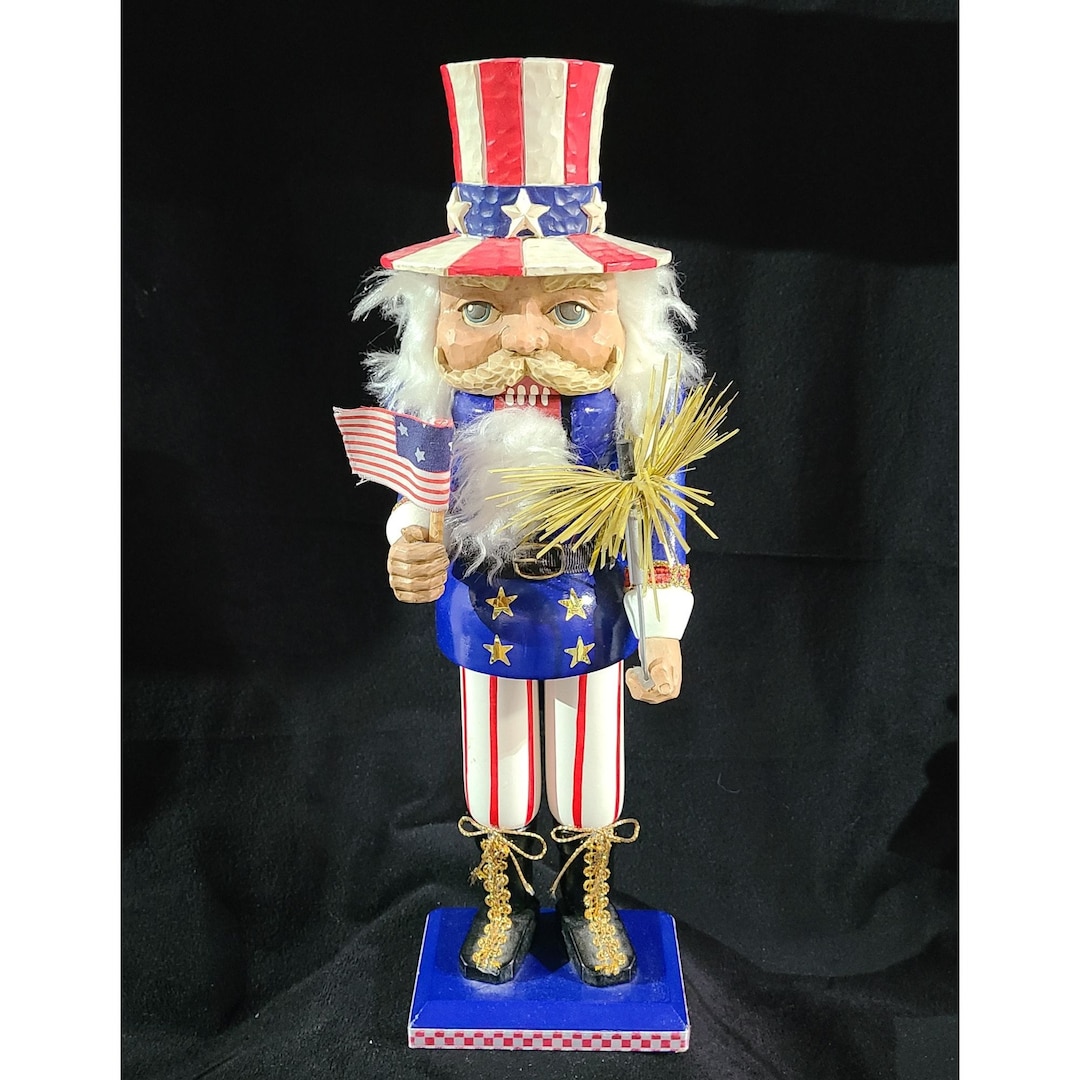 Uncle Sam Nutcracker 12.5 Patriotic Decoration Solid Etsy