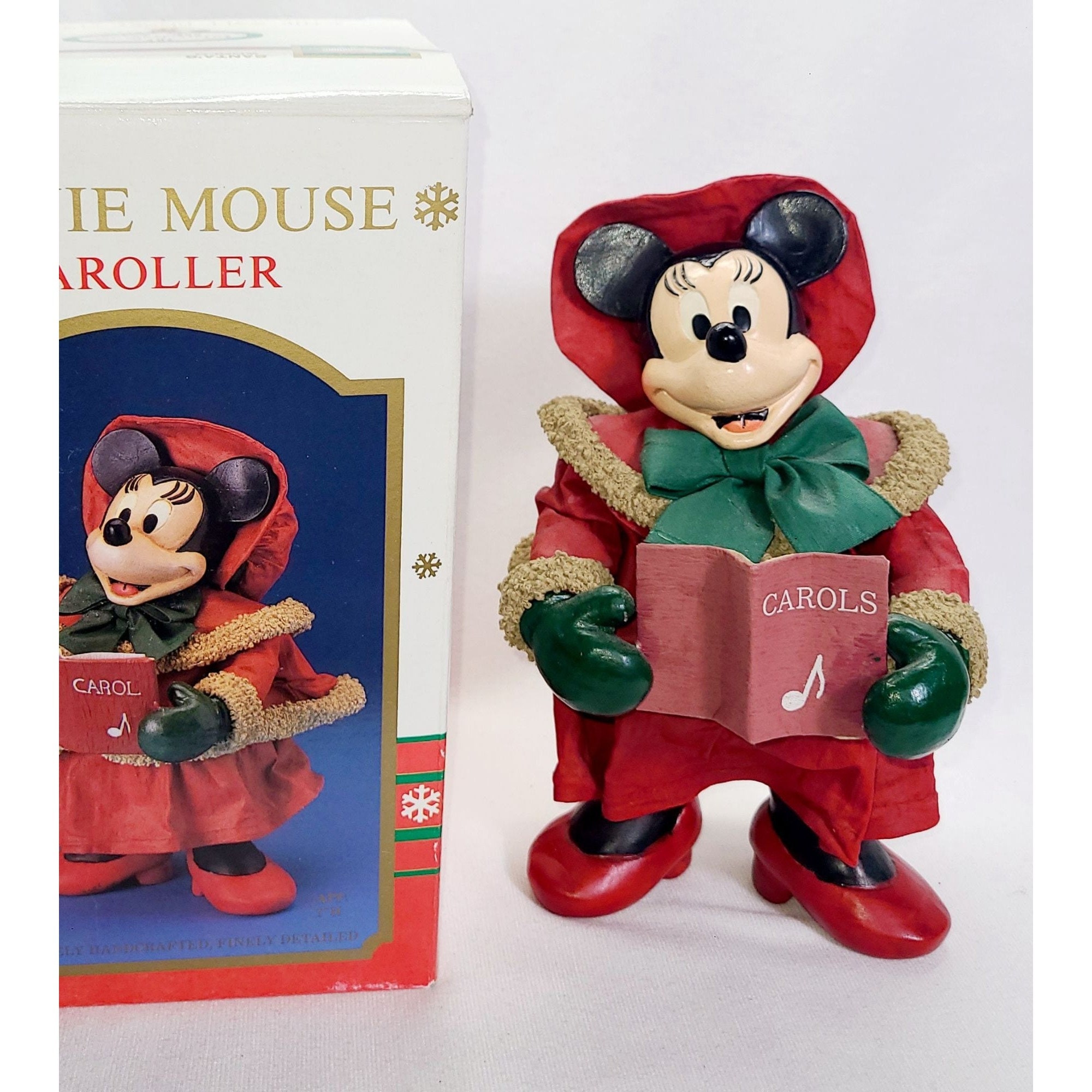 Vintage Minnie Mouse by Kurt Adler Fabric Mache' Caroler - Etsy
