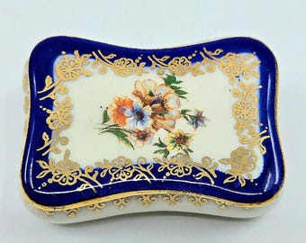花柄エナメルデザインのヴィンテージ七宝焼きアップル小物入れ - Etsy 日本