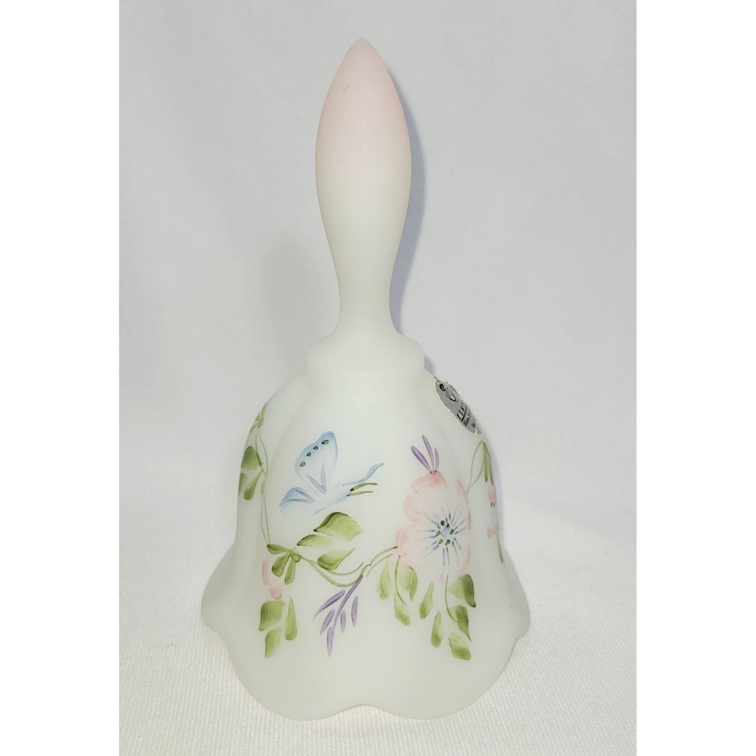 Fenton Satin Glass Bell Hand Painted Signed Numbered Etsy
