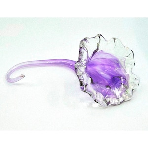 Beautiful blown glass purple swirl and clear glass flower