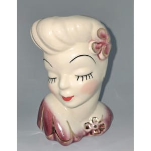 Beautiful 6&quot; Vintage Betty Grable Lady Head Vase