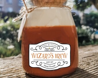 Wizard's Brew Soy Candle Butterscotch Scented/Potion Inspired Candle Jar