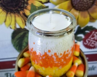 Sprinkle Candy Corn Vanilla Scented Candle / Autumn Halloween Decor