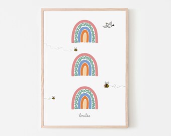 THE OCTOPUS A3A4A5 Personalised Nursery Print.