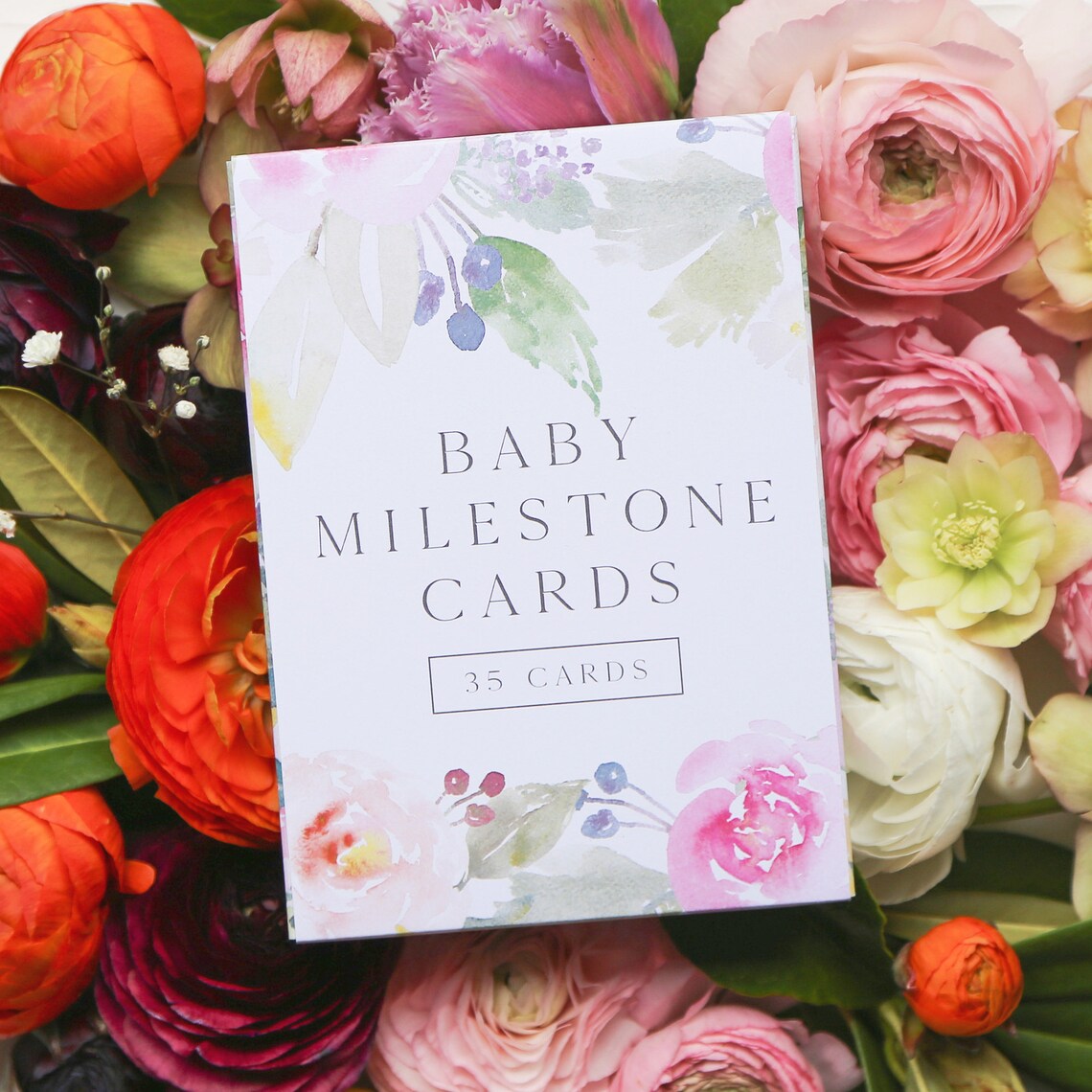 Floral Milestone Cards Baby Milestone Cards Watercolour Etsy