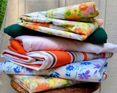 Vintage Bed Sheets Fitted Flat Double 70 39 s 80 39 s Brand New Floral Green