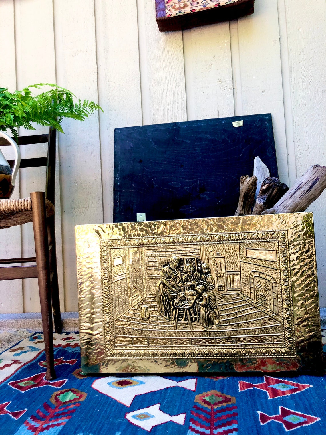 Vintage Brass Firewood Box Large Holder Old English Etsy