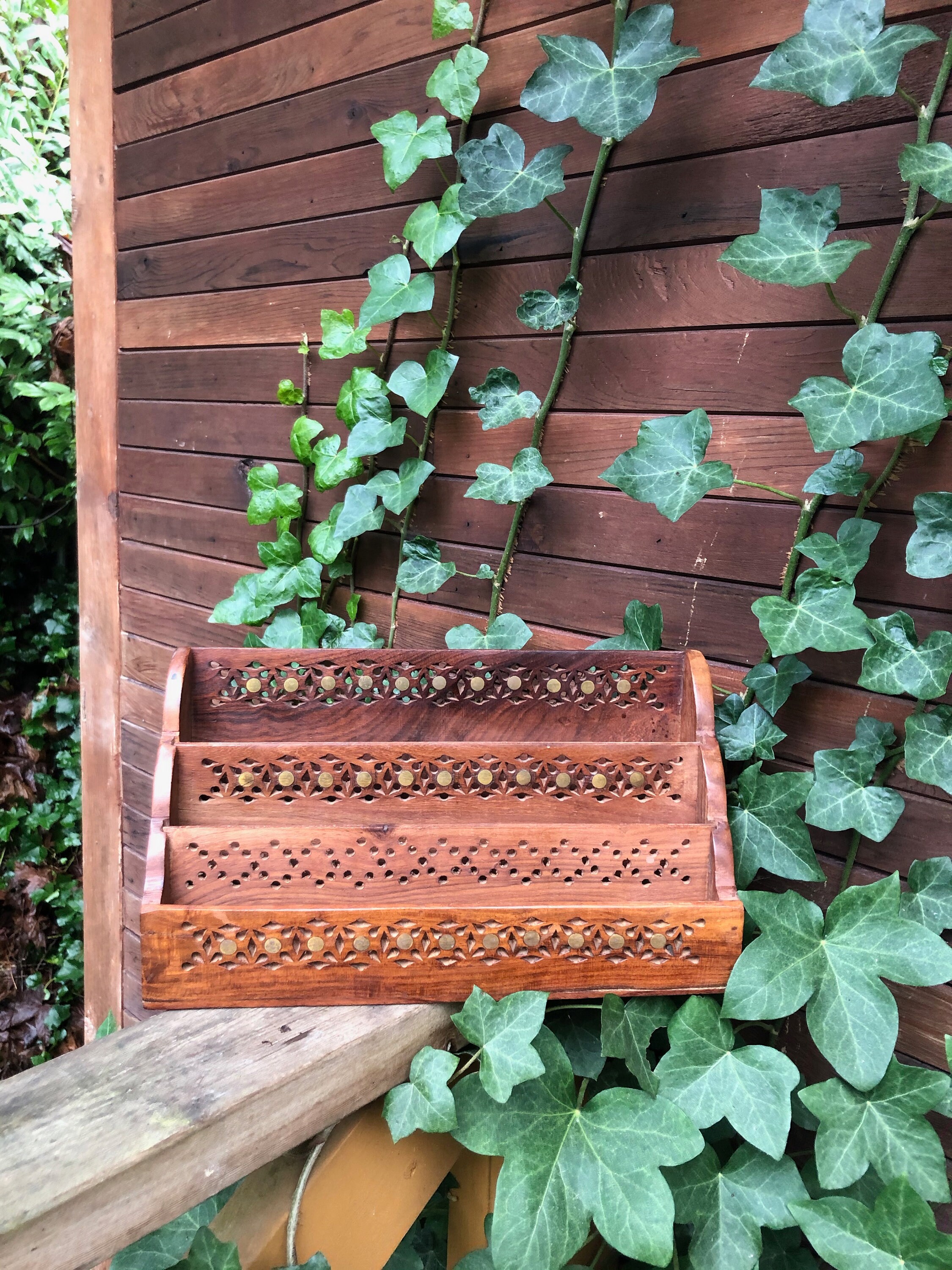 Bois Précieux De L Inde En 3 Lettres Bois Laiton Boîte aux lettres Trieur Bureau de lettres Boho - Etsy France