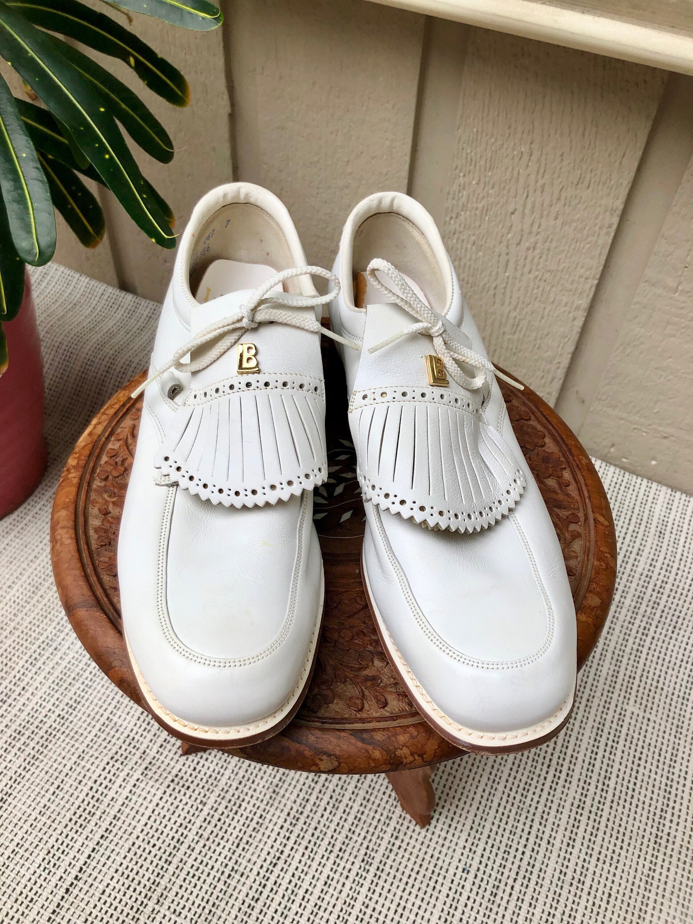 Women's Golf Shoes Lazy-bones 9.5 Leather Like New Metal - Etsy