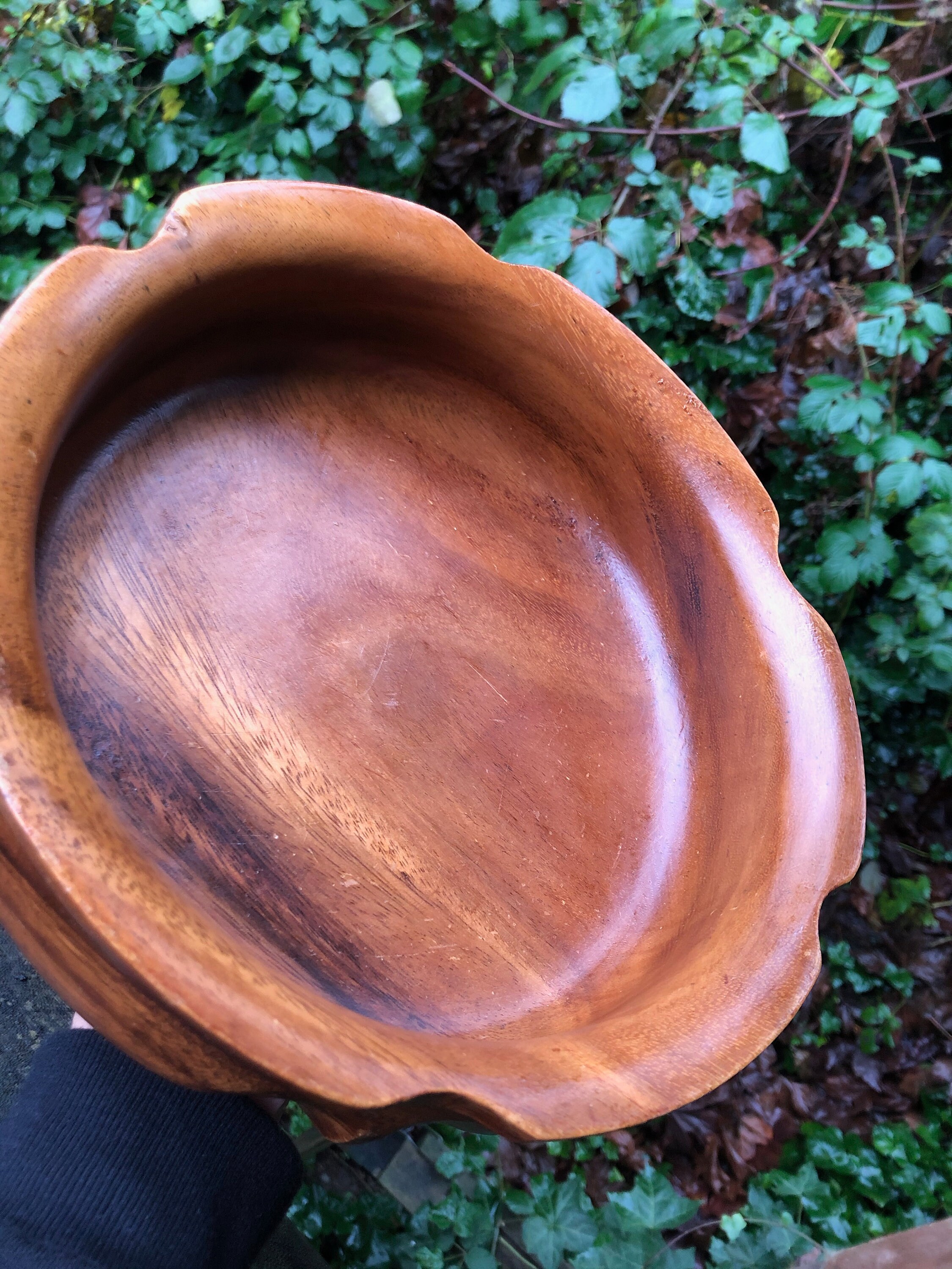 Vintage Mid Century Wooden Salad Bowl Retro Hand Carved Etsy