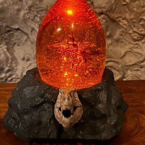 Jurassic Elephant Mosquito in Amber with illuminated base