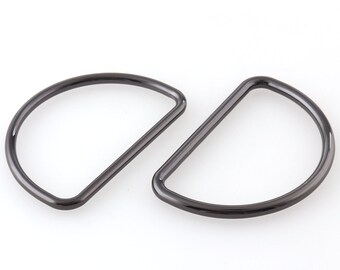 6 pcs 17mm d rings gun black d loop d circles metal d ring for belt handbags dog collar making