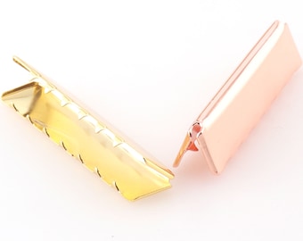 2"Ribbon End Clamps CLASP clips Ribbon End Crimps Clamp aluminium clasp ribbon end