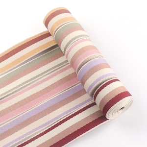 1 1/2 Inch wide Colored Cotton Webbing Striped Webbing Bag handles for guitar strap/Tote bag/Crossbody/Purse Strap /Key fob by the yards