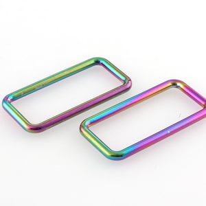 Zinc Alloy Square Buckles Rainbow Color Rectangle Metal Heavy Duty Thickness Handbag Leather Bag Purse Strap Belt