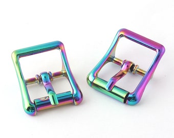 3/4" Rainbow Adjustable Belt Buckle Slide Buckles,rectangle Metal Purse clasp Buckles,Bag strap buckle Buckle Handbag webbing hardware