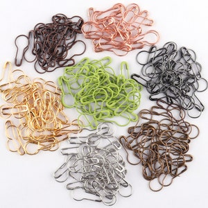 100pcs Mix Color Gourd Shape Safety Metal Pins Knitting Tool Accessories Cross Stitch Marker Tag Pins Clips 21mm