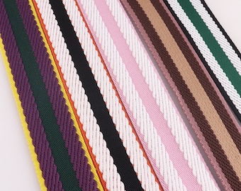 3 yards 38mm Canvas Ribbon Belt Bag Webbing Nylon Webbing Pet Webbing Knapsack Strapping Sewing Bag Belt Accessories black/white Stripe