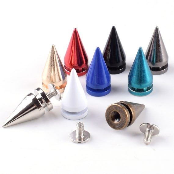 Metal Cone Spike Studs Bullet with Screw Back for DIY Leather Craft Cool  Rivets