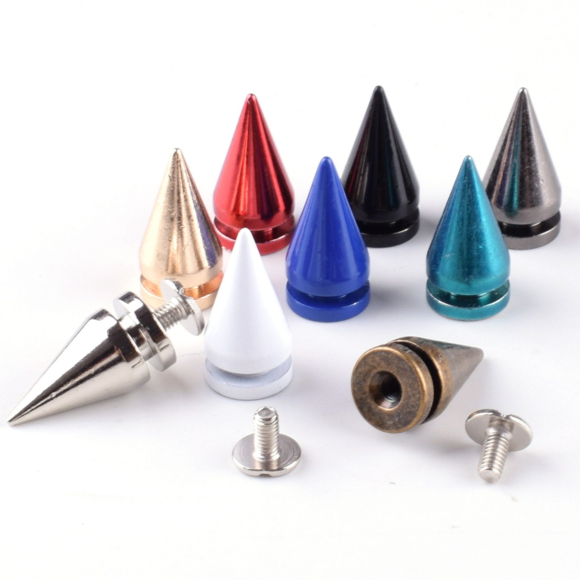 10sets Metal Punk Screw Rivets Studs DIY Crafts Leather Spikes Decor Nail  Buckles For Clothes Shoes Bag Belt Hat Accessories