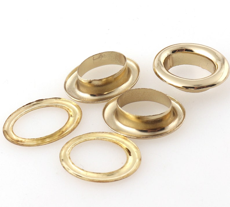 Gold Grommets Eyelets With Washers Oval Shaped Eyelets Etsy