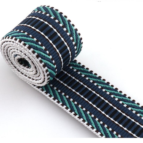 Striped Webbing Nylon Webbing 1 Inch Sky Blue Straps for Arts and Crafts  Canvas Belt D-ring Buckle Stripes Soft Webbing by the Yard 