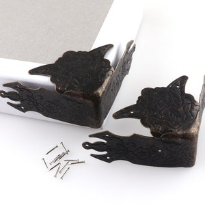 Protecteurs d&#39;angle en bronze Support d&#39;angle décoratif pour coin en bois Boîte cadeau à bijoux Pieds décoratifs Protecteur d&#39;angle pour boîte à vin en métal