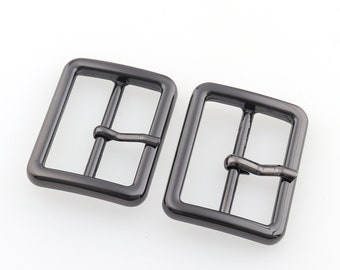 Single Pins Belt Buckles 30mm Gun Black for Hand Bag Shoe Strap Belt Webbing Rectangle Ring Leather Craft DIY