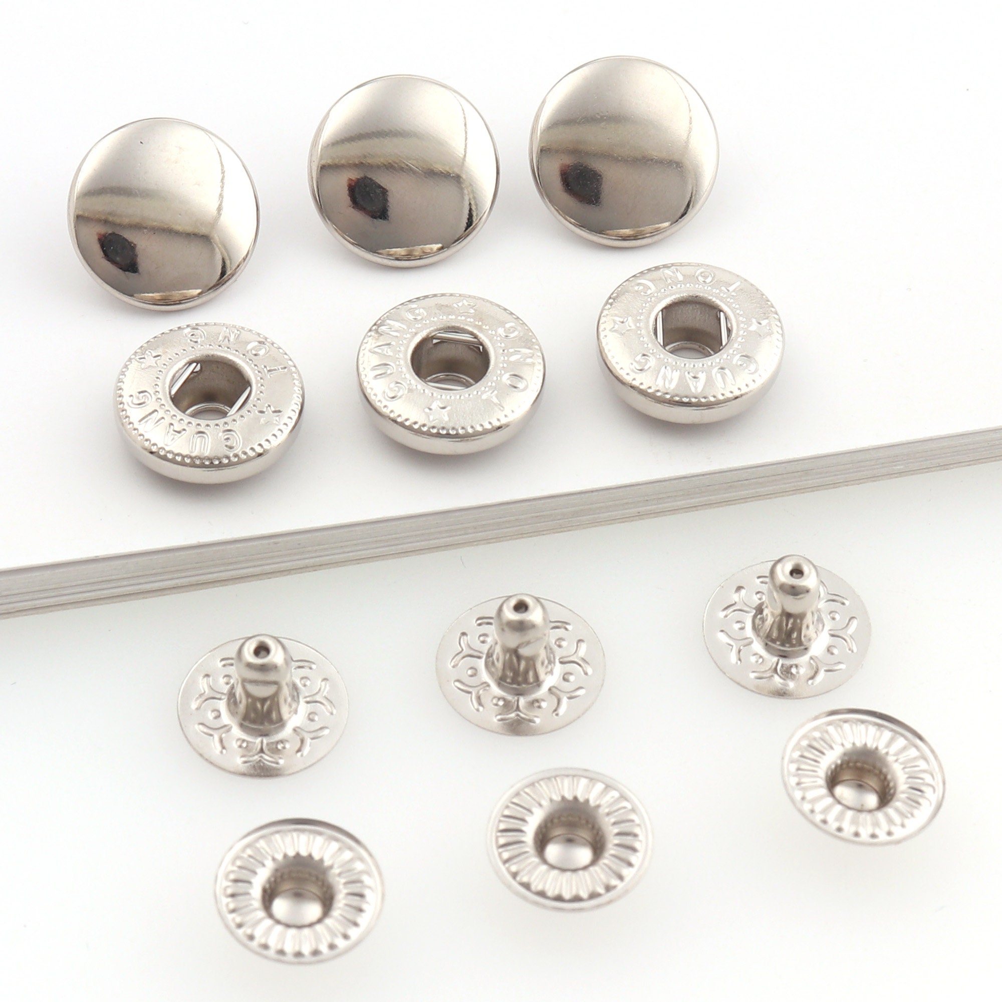 Round Metal S Spring Snap Rivet Button Fastener Closure Press Stud ...