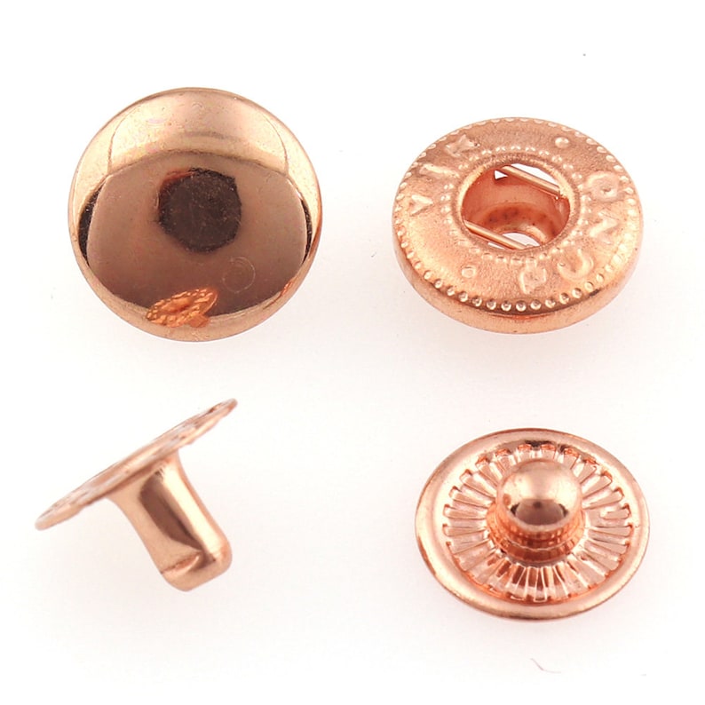 50sets Metal Snap Fastener Press Button 10mm Rose Gold - Etsy