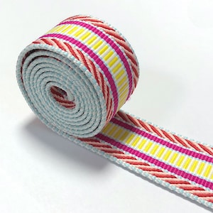 Sangle de coton 1.5 « (38mm) sangle rayée bande dessinée couleur ruban sac ceinture ceinture toile toile sangle Forme de nombreuses couleurs de nombreux styles