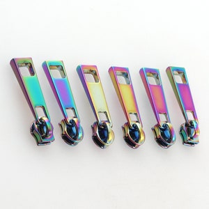 Rainbow Slider Zipper Jackets Clothes Zip Repair Kit Zipper Head Pulls for DIY Luggage Bag Sewing Accessories Handwork 3#