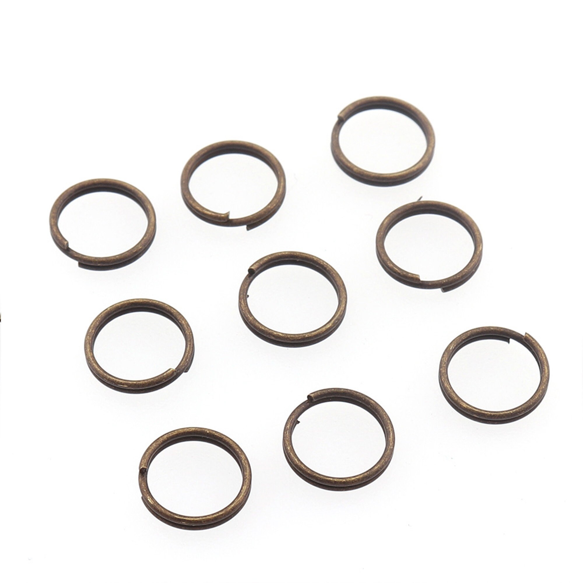 100pcs Bronze Round Split Key Rings Small Key Chain Clasp Supply,o Ring