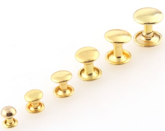 100sets gold Double Cap Rivets,Metal Button Round Rapid Rivet,rivet studs for purse bags Handbags Shoes Belts leather craft diy