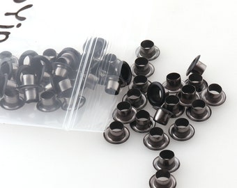 100pcs Black Eyelets Grommets 8mm Grommet Eyelet For Bead Cores Clothes For leatherworking