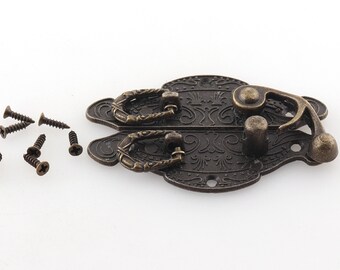 Ancient box Hasp - Jewelry Wooden Box Lock Catch Latches For Journals Buckle Clasp Hardware gift box lock