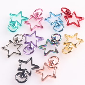 star shape swivel clasp Lobster Swivel Clasps Clips Bag Key Ring Hook Findings Keychain rainbow